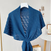 Lightweight Openwork Yarn Shawl - Women's Polyester Casual Wrap, Machine Washable Layering Scarf