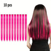10-Pack 18-Inch (45 cm) Clip-In Hair Extensions — Straight Multicolor Highlights, Heat-Resistant Synthetic Clip-On Strands