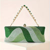 Sparkling Rhinestone Petite Evening Clutch with Detachable Wrist Strap & Long Chain