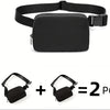 Unisex 1L Adjustable Waist Pack & Crossbody Chest Bag - Lightweight Nylon Zipper Pouch for Travel, Hiking, Yoga