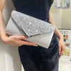 Sequined Metal Evening Clutch - Luxury Wedding & Party Handbag