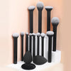 12-Piece Professional Makeup Brush Set with 2 Blending Sponges and Loose Powder Puff