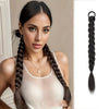 Box Braided Long Ponytail Extension for Women – Synthetic High-Temp Fiber with Elastic Hair Tie