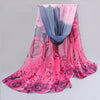Women's Lightweight Chiffon Scarf - Long Sun Protection Shawl & Beach Wrap