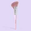 Professional Oval Face Makeup Brush – Golden Handle, Soft Nylon Bristles for Foundation Concealer Powder & Blush