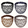 8-Pack Boho Lace Headbands with Faux Pearls, Wide Hollow Stretch Hair Wraps, Vintage Hair Accessories for Women