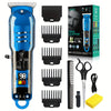 Men's Retro Transparent Electric Hair Clippers - USB Rechargeable Beard Trimmer with LCD for Pompadour & Precision Grooming