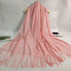 Lightweight Fringe Shawl Wrap for Women — Solid Floral Lace Evening Scarf for Weddings & Parties