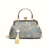 Floral Evening Clutch with Tassel - Cheongsam-Inspired Shoulder Bag for Women, Polyester-Lined Wedding & Occasion Bag
