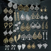 Vintage Ethnic Silvery Geometric Cut-Out Zinc Alloy Dangle Earring Set — Multi-Pack 16/24/25/26 Pairs, Minimalist Tribal Jewelry for Women