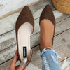 Women's Slip-On Pointed Toe Flats - Lightweight Side-Open Casual Pumps with Wide Toe Box