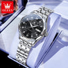 OLEVS Women's Automatic Mechanical Watch - Stainless Steel Dual Calendar Luminous Rectangular Case