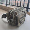 Canvas Multi-Layer Zipper Waist Fanny Pack - Retro Chest Crossbody Bag