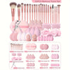 52-Piece Nylon Bristle Makeup Brush Set - Palm Brushes, Beauty Sponges, Powder Puffs & Accessories