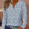 Women's V-Neck Long Sleeve Knit Top – Non-See-Through, Machine-Washable Office & Everyday Blouse