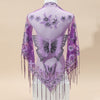 Breathable Embroidered Triangle Scarf 29.5 in x 55.1 in (75 x 140 cm) Lace Tassel Shawl Wrap