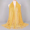 Floral Lace Tassel Scarf Shawl for Women - Bridal Mesh Fringe Wrap for Wedding & Evening