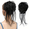 Curly Ponytail Hair Extension with Straight Tail - Messy Bun Hairpiece, Heat-Resistant High-Temperature Fiber Updo for Women