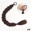 Long Braided Ponytail Extension with Elastic Tie - Heat-Resistant Synthetic Hair for Women, Wrap-Around Ponytail for Daily & Party