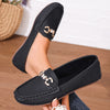 Women's Pull-On Butterfly Strap Loafers with Crystal Accent