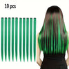 10-Pack 18-Inch (45 cm) Clip-In Hair Extensions — Straight Multicolor Highlights, Heat-Resistant Synthetic Clip-On Strands