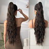 28-Inch (71 cm) Heat-Resistant Clip-In Water Wave Ponytail Extension - Synthetic Ombre Hairpiece (Blonde/Brown/Black/Red/Dark Brown) for Women & Girls