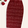 Women's Striped & Plaid Knit Skirt — All-Season Office & Party Wear