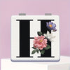Alphabet Folding Handheld Makeup Mirror for Women & Girls - Floral & Heart Cutout Portable Vanity Mirror A-Z