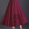 Women’s Hollow-Out Scallop Hem Lace A-Line Skirt with Elastic Waist