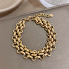 Gold-Plated Stainless Steel Chunky Cuban Chain Bracelet – Waterproof Unisex Punk Vintage Statement