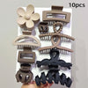 10-Pack Assorted Resin Hair Claw Clips — Large Mixed Color Hair Accessories for Women, Parties & Gifts