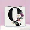 Alphabet Folding Handheld Makeup Mirror for Women & Girls - Floral & Heart Cutout Portable Vanity Mirror A-Z