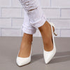 Women's Pointed Toe Ankle-Strap Stiletto Heels - Slip-On Cut-Out Dress Pumps