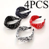 4-Pack Paisley Cross-Knot Wide-Band Headbands - Boho Lightweight Hair Accessories for Women