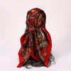 Boho Paisley Square Scarf 90 cm (35.4 in), 100% Polyester Decorative Shawl for Women, Machine Washable Versatile Wrap