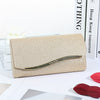 Elegant Flap Evening Clutch with Chain Strap Sequined Solid Color Dinner Bag for Prom Wedding Banquet