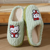 Hello Kitty Plush Indoor Slippers — Unisex Slip-Resistant EVA Sole with Arch Support, Cozy House Shoes Gift