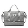Women's Large Quilted Checkered Duffle Bag - Removable Strap, Zipper Closure, Spacious Travel & Gym Weekend Bag