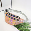 Holographic Sequin Waist Bag for Women – Glitter Crossbody Belt Bag with Adjustable Strap & Zipper