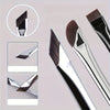 3-Pack Fine Eyeliner & Eyeshadow Brushes Ultra-Thin Sickle Flat Corner for Precise Eyebrow and Eye Detailing