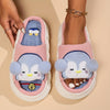 Women's Cute Cartoon Linen Slippers - Non-Slip Sweat-Absorbent Indoor House Shoes
