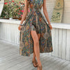 Women's Sleeveless V-Neck Paisley Print Romper – Lightweight Summer Casual & Vacation Outfit