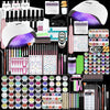 Acrylic Nail Kit for Beginners with Drill & UV LED Lamp, 36 Glitter + 12 Sculpting Powders — Complete Acrylic Nail Starter Set with Tools & Decorations