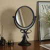 Elegant Wrought Iron Adjustable Tabletop Vanity Mirror – HD Rotating Makeup Mirror, Macaron Color Options