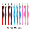 10-Pack Cuticle Pushers & Dead Skin Removers Stainless Steel Head Nail Care Tools Pink