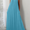 Women's Plus Size Sleeveless Maxi Dress - Elegant A-Line Solid Color, Medium Stretch for Spring & Summer
