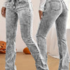 Slim-Fit Stretch Flared Pants for Women, Low Waist Flare Leg