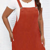 Plus Size Sleeveless Pinafore Dress with Pockets – Square Neck Woven Dress
