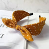 Elegant Bowknot Polka Dot Headband – Vintage Knotted Hairband for Women & Girls