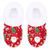 Women's Santa Claus Slip-On Slippers – Red & Green Flannel Indoor/Outdoor House Shoes with Non-Slip Rubber Sole, Machine Washable